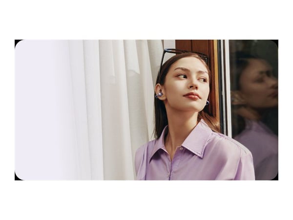 Huawei FreeClip - True wireless-hodetelefoner med mikrofon - åpent øre - over-øret-montering - Bluetooth - purpur