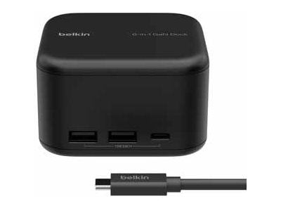 Belkin CONNECT 6-in-1 Core GaN - Dokkingstasjon - USB-C - HDMI - 1GbE - 130 watt