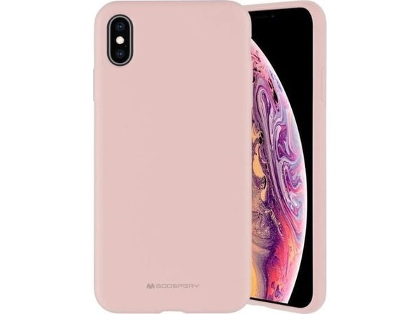 Mercury Silicone Apple iPhone 15 Pro Max 6,7" etui for iPhone 15 Pro Max rosa og beige