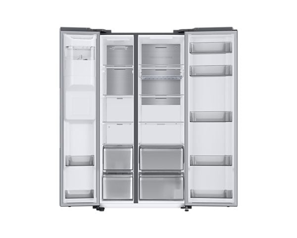 Samsung RS8000NC RS6GA884CSL - Kjøleskap/fryser - side-ved-side med vannautomat, isdispenser - bredde: 91.2 cm - dybde: 71.6 cm - høyde: 178 cm - 6...