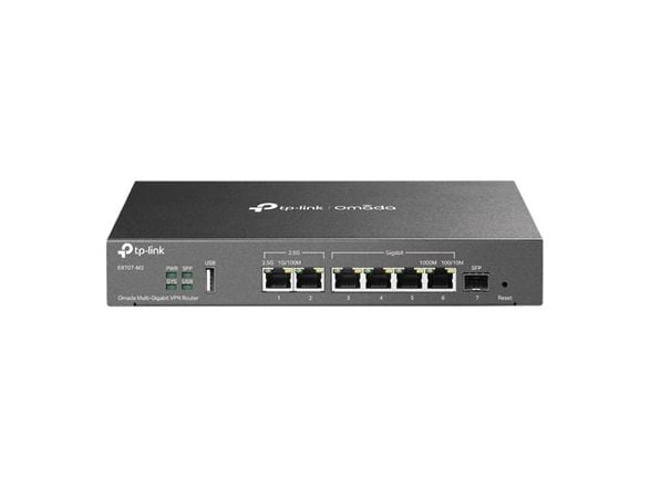 TP-Link Omada ER707-M2, Ethernet WAN, 2.5 Gigabit Ethernet, Raskt Ethernet, Gigabit Ethernet, Svart