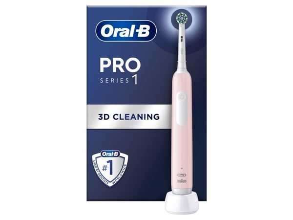 Oral-B | Pro Series 1 Cross Action | Elektrisk tannbørste | Lader | For voksne | Rosa | Antall børster inkludert i hodet er 1 | Antall tenner børst...