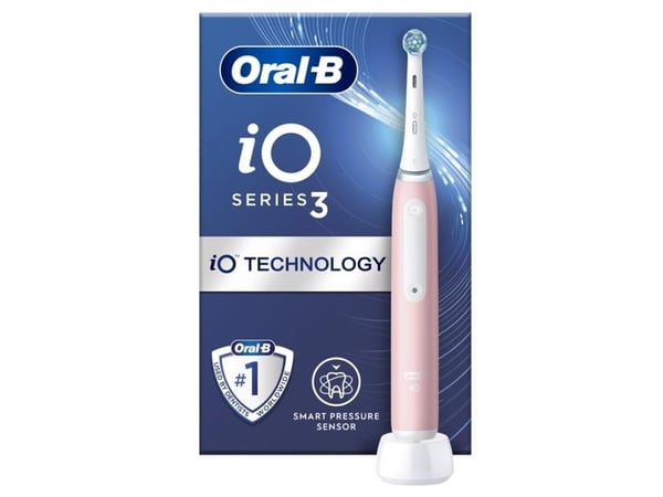 Oral-B iO3-serien elektrisk tandborste, antal borsthuvuden: 1, 3 borstlägen, Blush Pink
