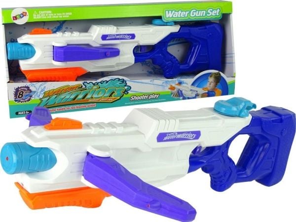 LeanToys vannpistol 1000 ml hvit-blå teleskop 60 cm rekkevidde 8 m