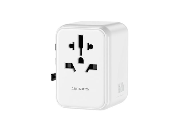 4smarts - Strømadapter - 20 watt - 3 A - 4 utgangskontakter (2-pole, 2 x 9-stifts USB-type A, USB-C) - hvit