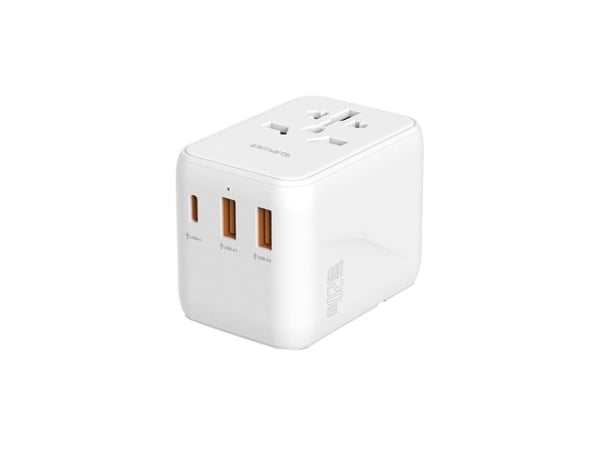 4smarts - Strømadapter - 20 watt - 3 A - 4 utgangskontakter (2-pole, 2 x 9-stifts USB-type A, USB-C) - hvit