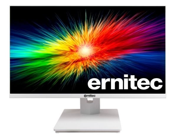 Ernitec - LED-skjerm - 27" - 1920 x 1080 Full HD (1080p) @ 75 Hz - IPS - 350 cd/m² - 1000:1 - 5 ms - HDMI, VGA - høyttalere - hvit