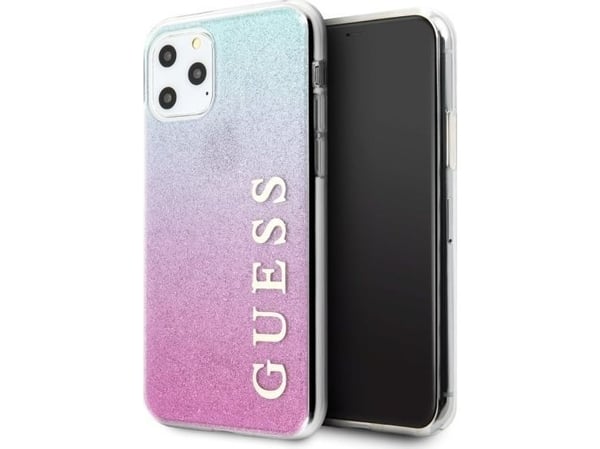 Guess Guess GUHCN65PCUGLPBL iPhone 11 Pro Max vaaleanpunainen/sininen/vaaleanpunainen sininen kova kotelo Glitter Gradient universaali