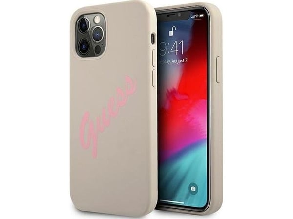 GUESS Hardcase Script Vintage till iPhone 12 Pro Max rosa/grå