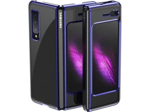 Plateringsetui hard case med elektroplateringsramme til Samsung Galaxy Fold blå