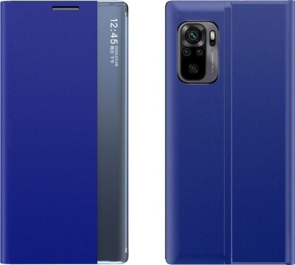 Sleep Case bokhylletype deksel med smartvindu for Xiaomi Redmi K40 Pro+ / K40 Pro / K40 / Poco F3 blå