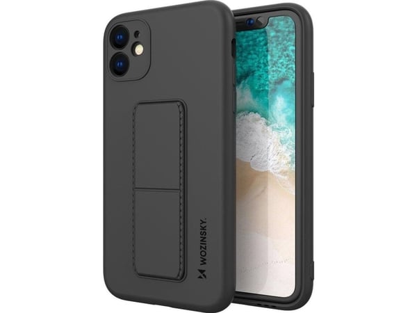 Wozinsky kickstand etui i silikon med stativ til Samsung Galaxy A11 / M11 - svart