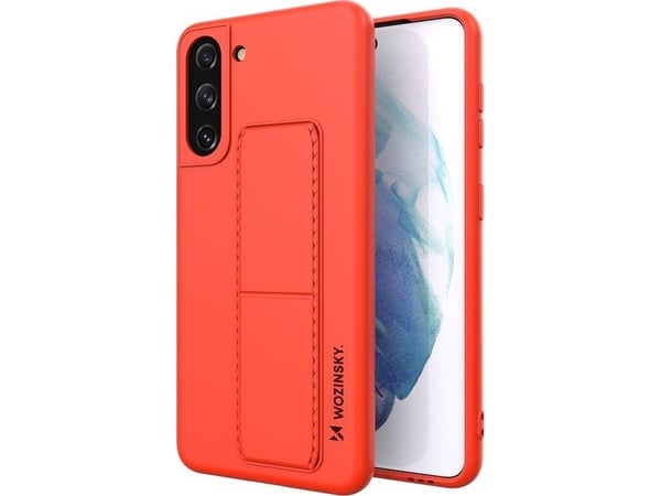Hurtel Wozinsky Kickstand-deksel i silikon med stativ til Samsung Galaxy S21+ 5G - Rød