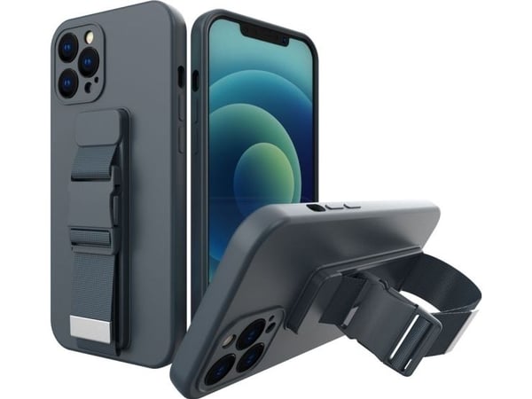 Hurtel Rope tapauksessa geelikotelo köysi ketju laukku köysi iPhone 12 Pro Max tummansininen laivastonsininen