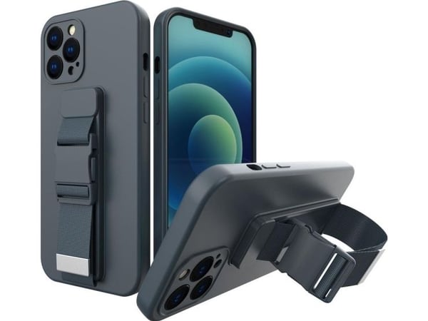 Reim-/gel-etui med snor-kjede - Samsung Galaxy A42 5G - navyblå