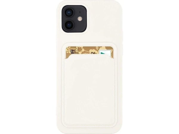 Kortholder i silikon lommebok med kortholder dokumenter til Samsung Galaxy A42 5G - hvit