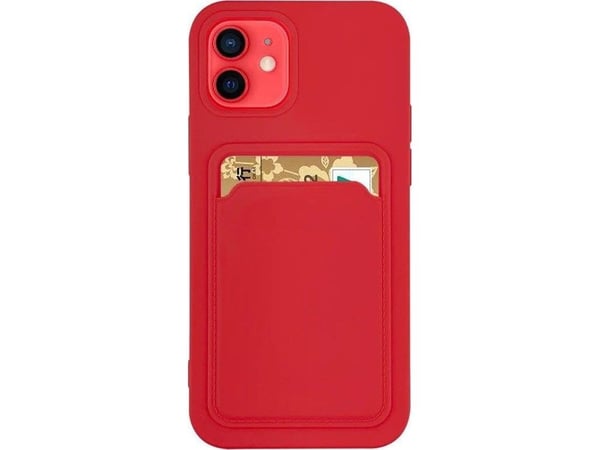 Card Case i silikon lommebok med kortlomme og dokumentplass til Xiaomi Redmi 10X 4G / Xiaomi Redmi Note 9 - rød