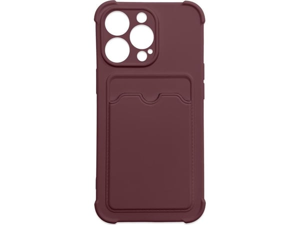 Card Armor-etuiför Card Wallet til iPhone 13 Mini - silikon airbag rustning - bringebær