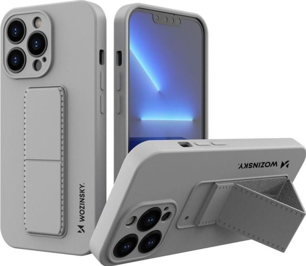Wozinsky stativ-etui i silikon med stativ til iPhone 13 mini - grå