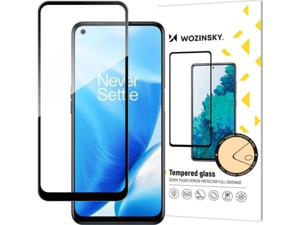 Wozinsky Super Tough fulllim herdet glass med rammevennlig cover til OnePlus Nord N200 5G - Svart