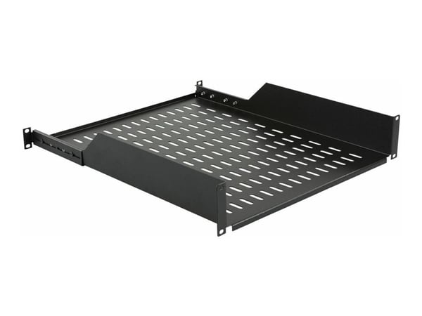 Lanview by Logon - Hylla för rack - framsidan, 1U bakansluten, d=550 mm - RAL 9005, svart - 2U - 19"