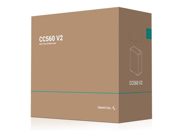 DeepCool CC560 V2 - Mid tower - ATX - genomskinlig sidopanel (härdat glas) - ingen strömförsörjning (ATX / PS/2) - svart - USB/ljud
