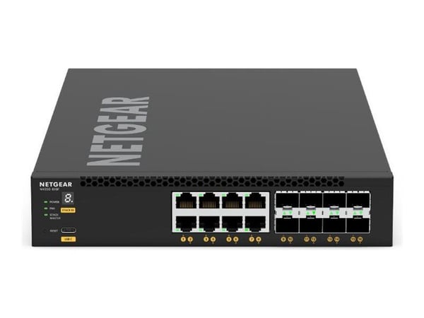 NETGEAR M4350 Series M4350-8X8F - Switch - L3 - Administrerad - 8 x 10/100/1000/2.5G/5G/10GBase-T + 8 x 1 Gigabit / 10 Gigabit SFP+ - främre till b...