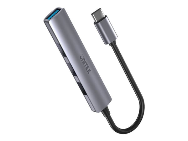 Unitek - Hubb - 4-in-1 USB C - 1 x SuperSpeed USB 3.0 + 3 x USB 2.0 - skrivbordsmodell