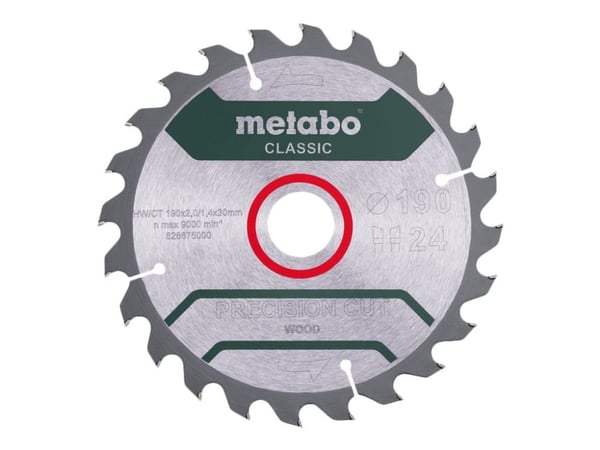 Metabo Classic Precision Cut Wood - Sirkelformet sagblad - 190 mm - 24 tenner
