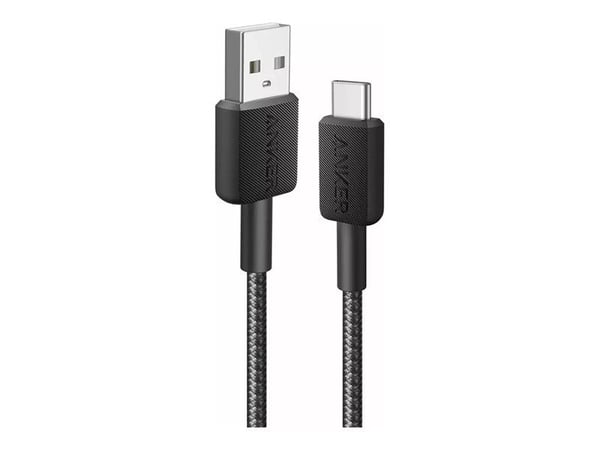 Anker 322, 1,8 m, USB A, USB C, 480 Mbit/s, musta