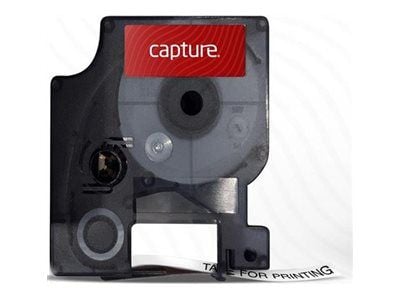 Capture - Nylon - laminert - svart på hvitt - Rull (1,9 cm x 1,5 m) 1 kassett(er) hengeboks - varmekrympetape (alternativ for: DYMO 18057) - for DY...