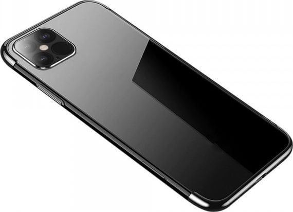 Hurtel Clear Color tapauksessa geelikotelo metallinen kehys iPhone 12 6.7'' musta
