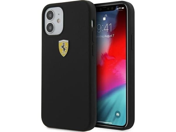 Ferrari FESSIHCP12SBK hardcase i On Track silikon til iPhone 12 mini 5.4" - svart/svart