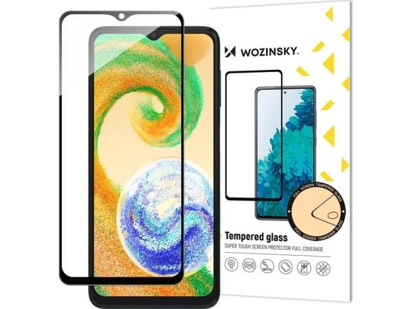 Wozinsky full-lim herdet skjermglass til Samsung Galaxy A04s 9H, svart ramme
