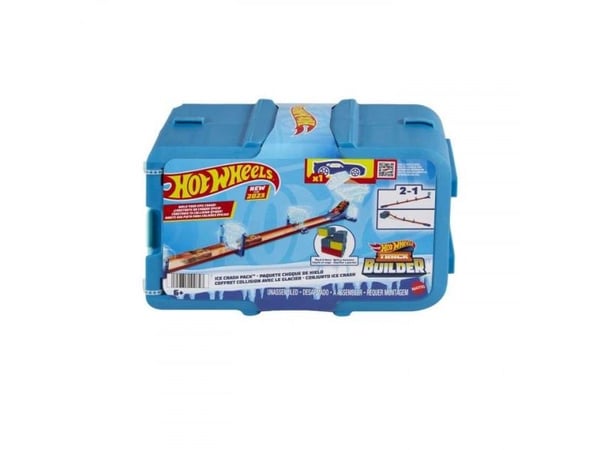 Hot Wheels Track Builder Ice Crash Pack, Set med fordon och bana, 4 År, Plast, Multifärg