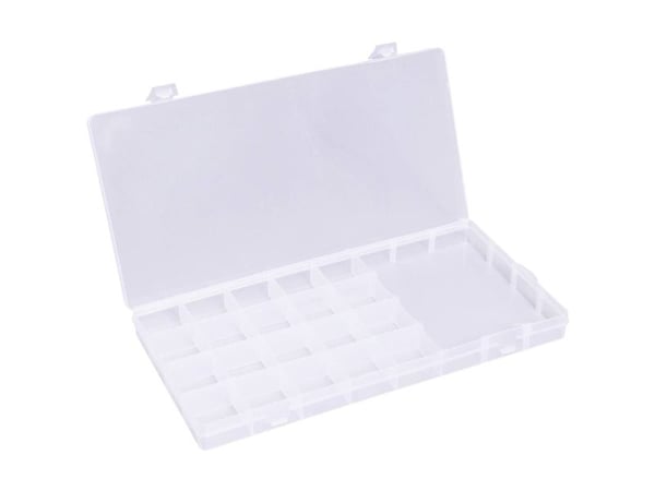 Quadrios 23SA087 sortimentskasse (L x B x H) 26 x 13.2 x 2.2 cm antall rom: 21 fast inndeling innhold: 1 stk (23SA087)