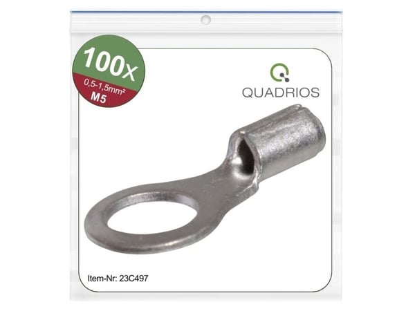 Quadrios ringkabelsko tvärsnitt (max.) 1,5 mm² hål-diam. 5,3 mm oisolerad 100 st