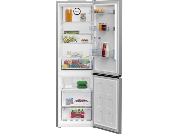 Beko B1RCNA364XB - Kjøleskap/fryser - bunnfryser - bredde: 59.5 cm - dybde: 66.3 cm - høyde: 186.5 cm - 316 liter - Klasse E - børstet sølv