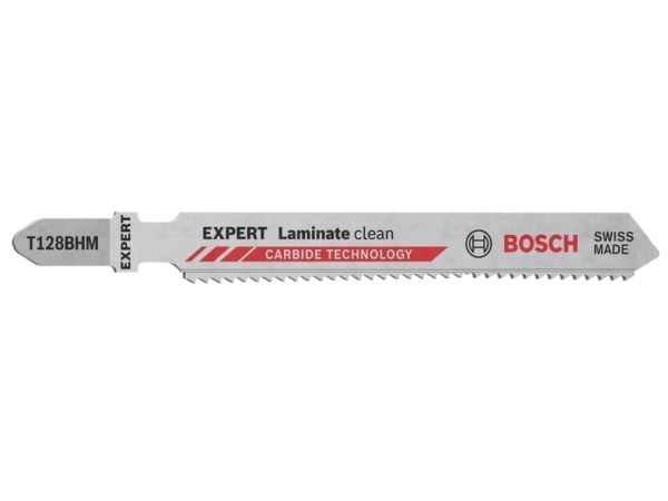Bosch T128BHM, Stikksagblad, Laminat, Gipsplater, Polyvinylklorid (PVC), Karbid, Rustfritt stål, 1,8 mm, 1,5 cm