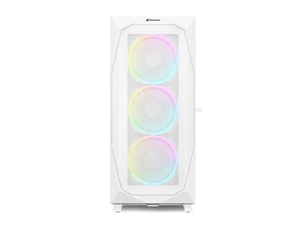 Sharkoon REV300 - Tower - utvidet ATX (E-ATX) - sidepanel med vindu (herdet glass) - ingen strømforsyning - hvit - USB/lyd