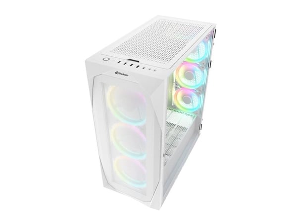 Sharkoon REV300 - Tower - utvidet ATX (E-ATX) - sidepanel med vindu (herdet glass) - ingen strømforsyning - hvit - USB/lyd