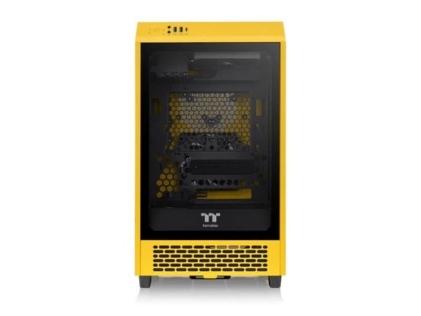 Thermaltake The Tower 200 - MT - mini-ITX - sidepanel med vindu (herdet glass) - ingen strømforsyning (PS/2) - bumblebee - USB/lyd