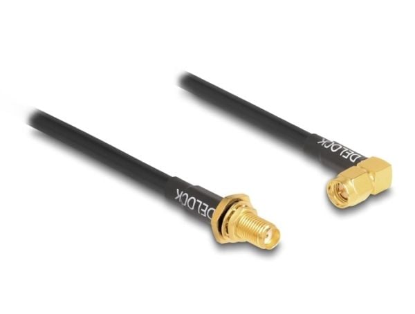 Delock - Antennekabel - SMA (R) skott til SMA (P) vinklet - 30 cm - koaksial - RG-58/U - svart
