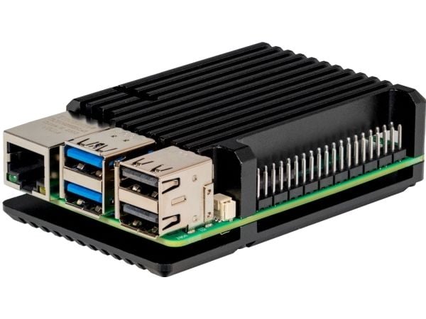 Joy-iT RB-AlucaseP5-07, Kotelo, Raspberry Pi 5, Raspberry Pi, musta, Alumiini, 87 mm