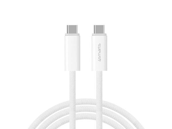 4smarts PremiumCord - USB-kabel - USB-C (hann) til USB-C (hann) - USB 3.1 - 48 V - 5 A - USB Power Delivery (240 W) - hvit