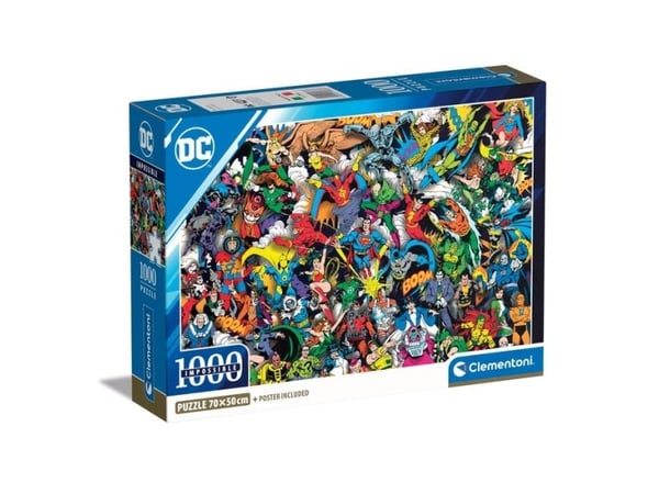 Clementoni DC Comics Impossible, 1000 stk, Tegneserier, 18 År