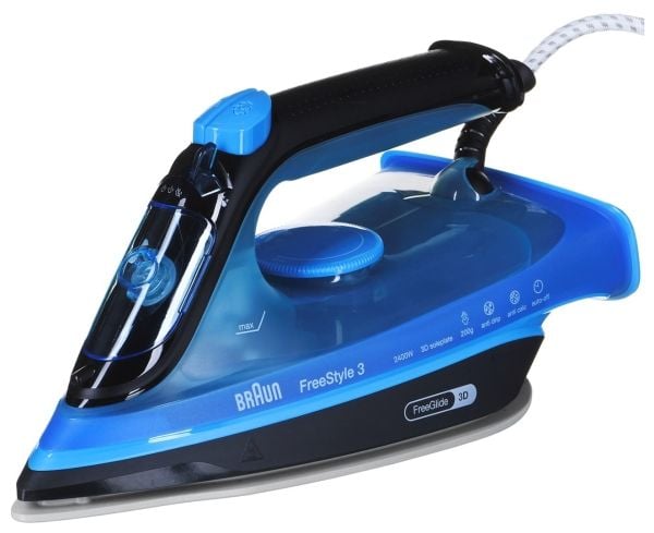 Braun FI3194BK, Höyrysilitysrauta, Keraaminen pohjalevy, 2 m, 200 g/min, Musta, Sininen, 45 g/min