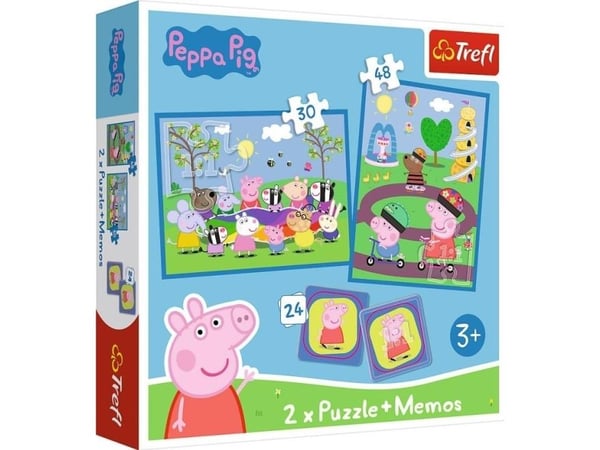 Trefl Puslespill 2i1 + memoer Glade øyeblikk Peppa Pig 93331 Trefl