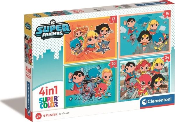 Clementoni CLE puslespill 4-i-1 SuperKolor DC Superfriends 21520
