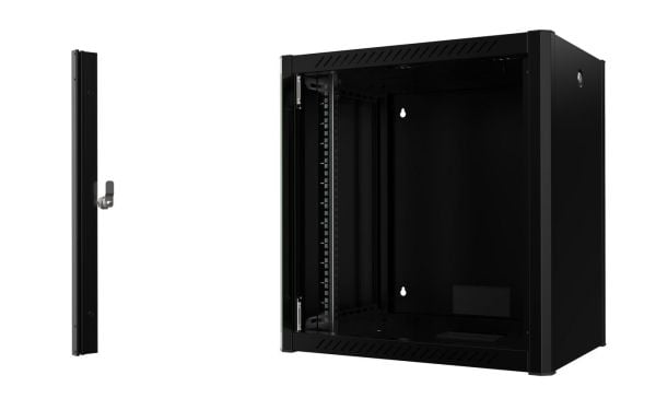 Lanview by Logon - Rack skap - 60 x 45, pro - veggmonterbar - svart, RAL 9005 - 12U - 19"